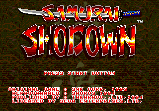 Samurai Shodown (USA) Title Screen